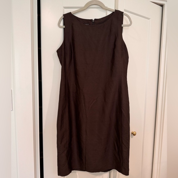 Talbots Silk Brown Sleeveless Dress - Picture 1 of 5